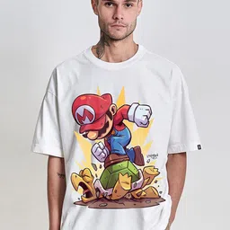PRONK Men Graphic Mario Printed Round Neck T-shirt-picture-15