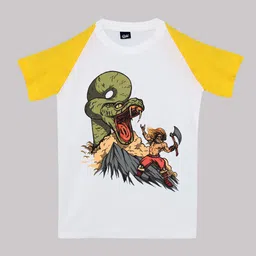 RISH Kids Round Neck Raglan Sleeves Graphic Printed Cotton T-shirt-image-20