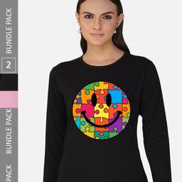 CHOZI Pack Of 2 Printed Cotton Casual T-shirt-picture-46