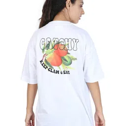ZU Typography Printed Pure Cotton Oversized Relaxed Fit T-shirt-image-74