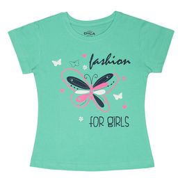 DYCA Girls Graphic Printed Round Neck Cotton T-shirt-image-16