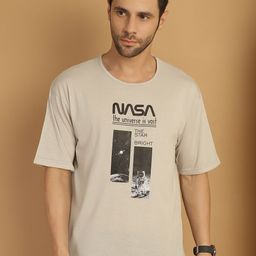 VIMAL JONNEY Typography Printed Oversized Cotton T-shirt-image-80