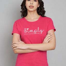 Trend Level Women Typography Printed Applique T-shirt-image-33