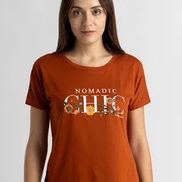 Van Heusen Women Typography Printed Applique T-shirt-image-63