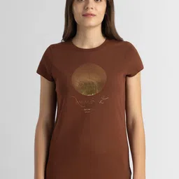 Van Heusen Round Neck Short Sleeves Typography Printed Relaxed Fit Cotton T-shirt-image-80