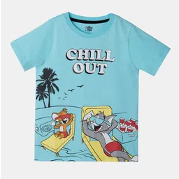 The Souled Store Boys Blue Humour And Comic Tom & Jerry Printed Pure Cotton T-Shirt-image-22