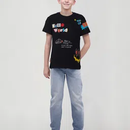 Gini and Jony Boys Typography Printed Applique T-shirt-image-50