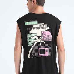 Flying Machine Graphic Printed Round Neck Pure Cotton T-shirt-picture-30