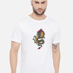 FFLIRTYGO Men White Printed Applique T-shirt-image-87