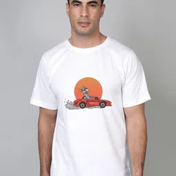 FFLIRTYGO Men White & Multicoloured Printed T-shirt-2