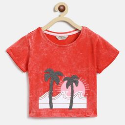 TALES & STORIES Girls Round Neck Short Sleeves Graphic Printed Cotton Regular Fit T-shirt-image-85