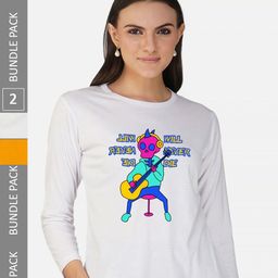 CHOZI Pack Of 2 Printed Round Neck Regular Fit Pure Cotton Casual T-shirt-image-83