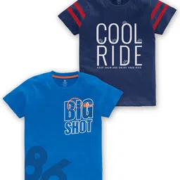 CODEZ Boys Pack of 2 Typography Printed Cotton T-shirts-45