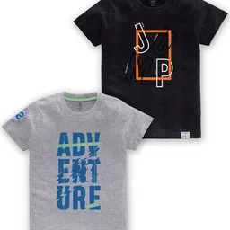 CODEZ Boys Pack Of 2 Typography Printed Cotton T-shirt-25