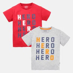 mackly Boys Pack Of 2 Typography Printed Pure Cotton T-shirt-18