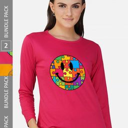 CHOZI Pack of 2 Graphic Printed Cotton T-shirts-picture-24