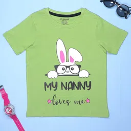BE AWARA Kids My Nanny Loves Me Printed Cotton Round Neck T-Shirt-image-16