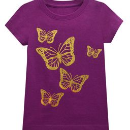 A T U N Girls Purple Printed Applique T-shirt-image-37