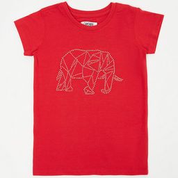 Cantabil Girls Red Printed Cotton T-shirt-image-38