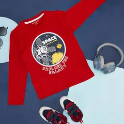 Pantaloons Junior Boys Graphic Printed Long Sleeves Casual Cotton T-shirt-image-84
