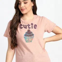 shashvi Women Beige Typography Printed T-shirt-picture-19