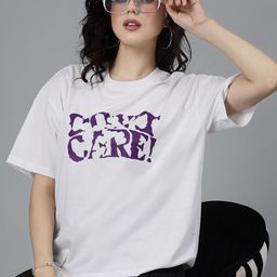 Popster Round Neck Printed Drop-Shoulder Sleeves Cotton Oversized T-shirt-image-83