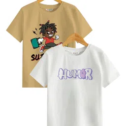 BAESD Boys Checked Extended Sleeves Applique T-shirt-image-23