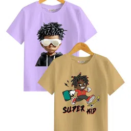 BAESD Boys Checked Extended Sleeves Applique T-shirt-54