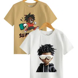 BAESD Boys Checked Extended Sleeves Applique T-shirt-image-28