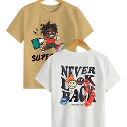 BAESD Boys Checked Extended Sleeves Applique T-shirt-image-31