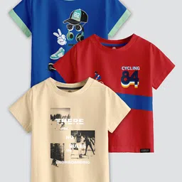 CODEZ Boys 3 Printed Extended Sleeves Applique T-shirt-picture-39