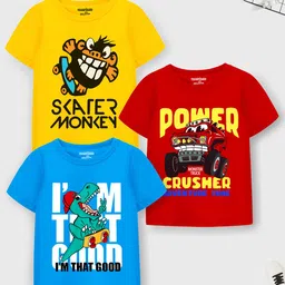 YK X Trampoline Boys 3 Printed Extended Sleeves Applique T-shirt-image-75