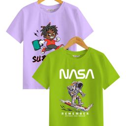 BAESD Boys Printed Extended Sleeves Applique T-shirt-image-83