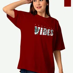 STATUS MANTRA Women 2 Printed Extended Sleeves Applique T-shirt-image-43