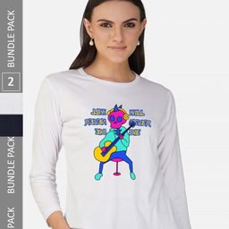 CHOZI Pack Of 2 Typographic Printed Long Sleeves Cotton T-shirt-picture-11