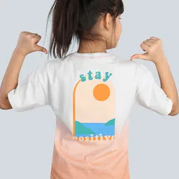 3PIN Girls Typography Printed Round Neck Cotton Oversized T-shirt-image-30