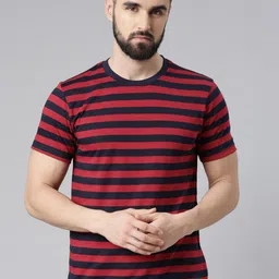 Force NXT Men Striped Pack of 1 Super Combed Cotton T-Shirt-image-82