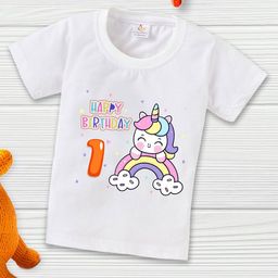 Babywish Infants First Birthday Typography Printed Cotton T-Shirt-image-49