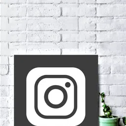 Gallery99 Grey & White Instagram Logo Textured Wall Art-image-2