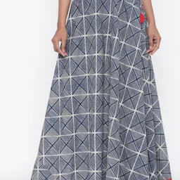 SOUNDARYA Geometric Printed Pure Cotton Maxi Skirt-picture-7