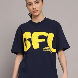 GRIFFEL Women Printed Pure Cotton T-shirt with Trousers-image-13