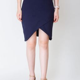 SCORPIUS Women Navy Blue Solid Hosiery Tulip Skirt-image-9