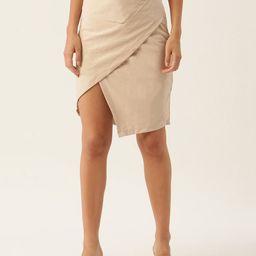 ZOELLA Beige Straight Mini Skirt-image-52