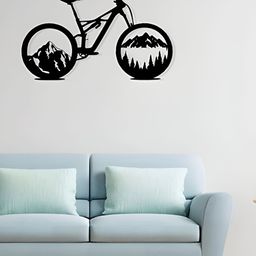 ARTROOMS Black Cycle Metal Wall Art-picture-33