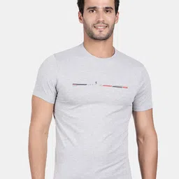 t-base Men Grey Printed Slim Fit T-shirt-image-99