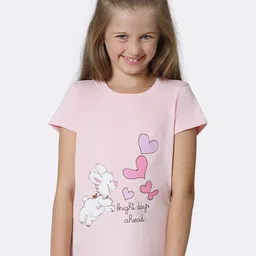 Van Heusen Girls Pure Cotton Printed Rose Shadow Ultra Soft Lounge T-shirt-image-75