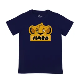 Disney by Wear Your Mind Boys Navy Blue Simba Printed T-shirt-image-25