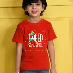 NUSYL Boys Graphic Printed Round Neck Cotton T-shirt-image-80