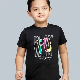 3PIN Boys Typography Printed Round Neck Short Sleeves Cotton T-shirt-image-43