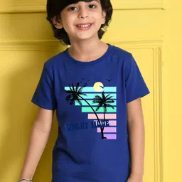 NUSYL Boys Graphic Printed Round Neck Cotton T-shirt-image-85